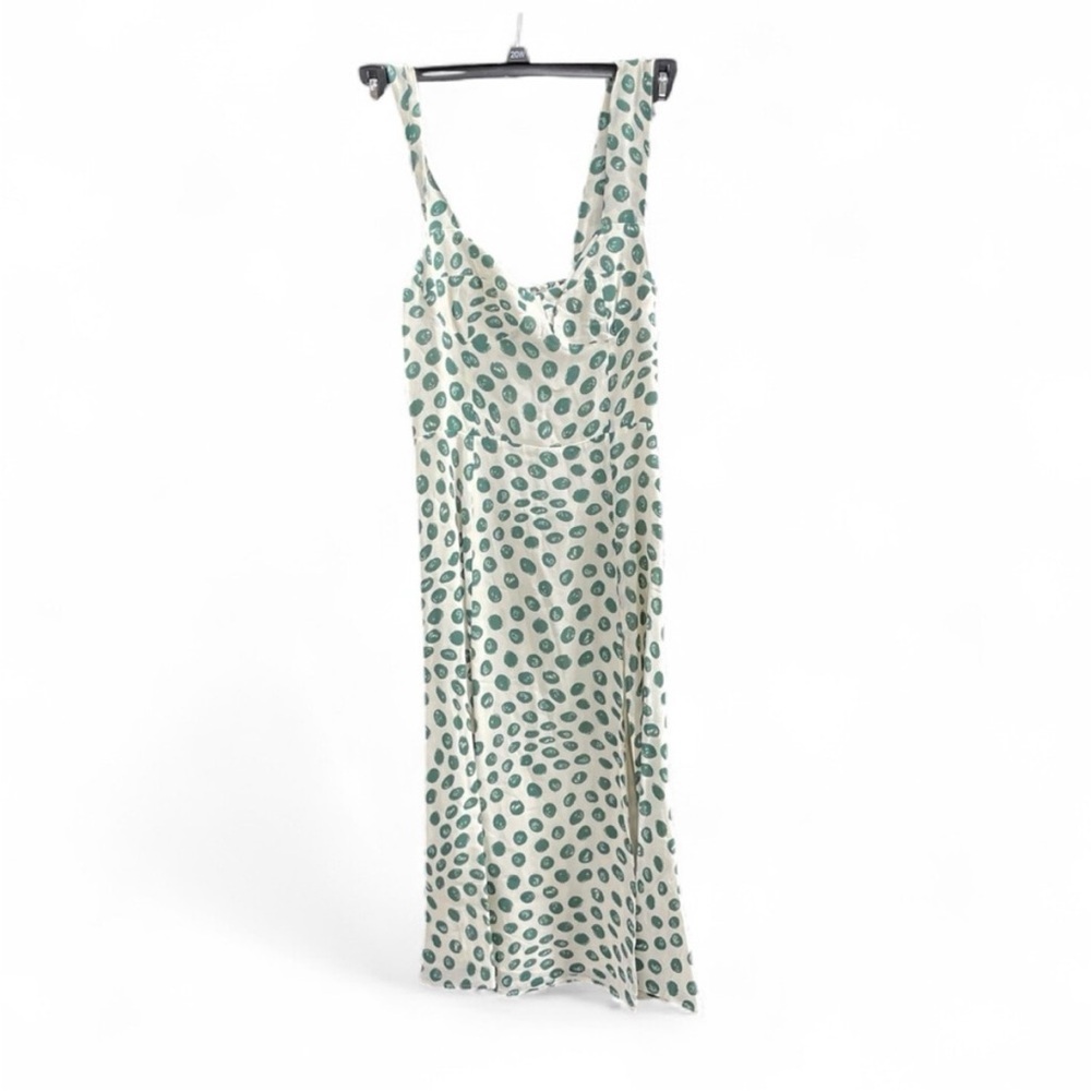 Reformation Fulton Dress-Tapioca Green Polka Dot NWT - Picture 2 of 6